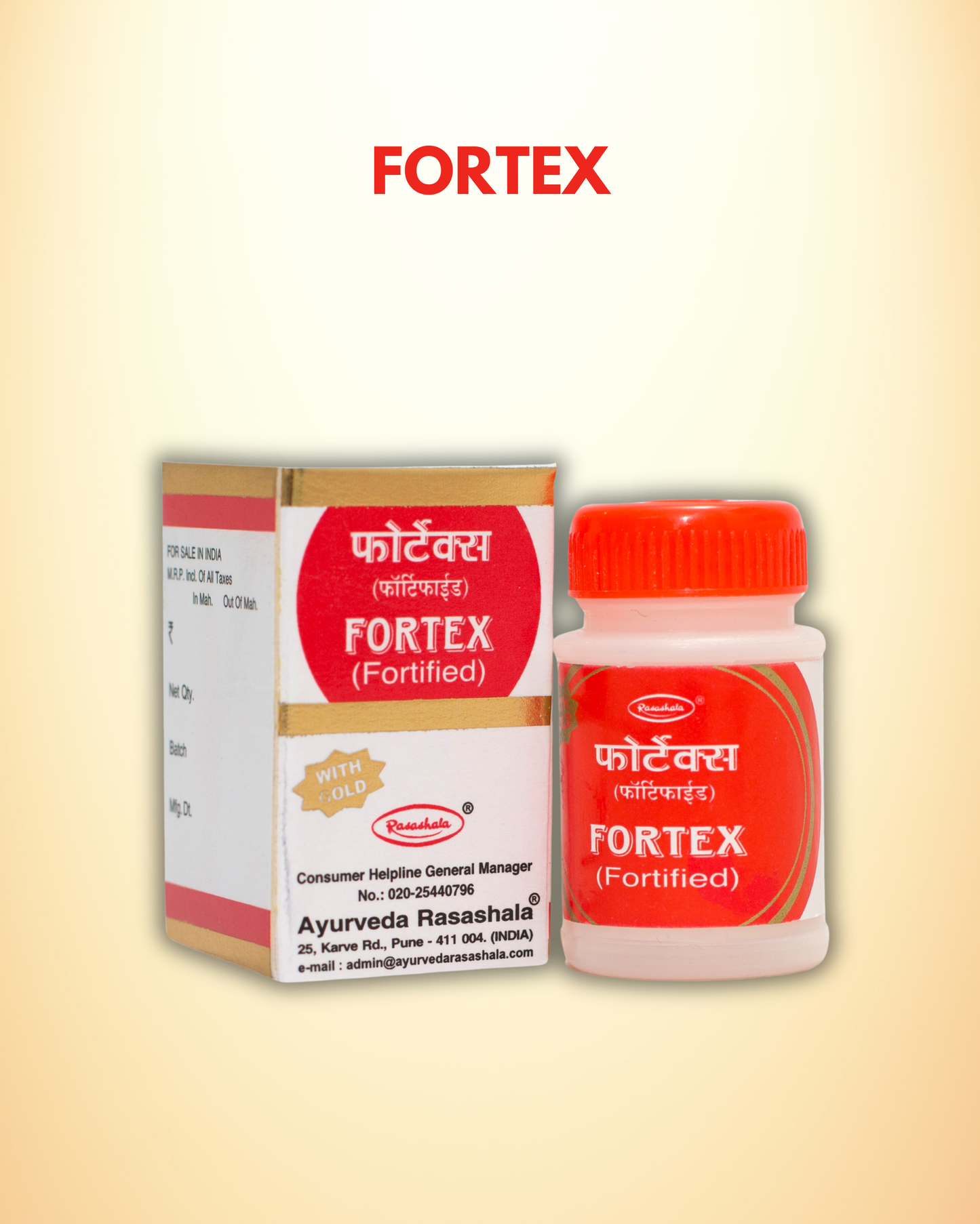 Fortex – Ayurvedic Herbal Supplement with Suvarna Bhasma & Shilajit for Strength and Vitality