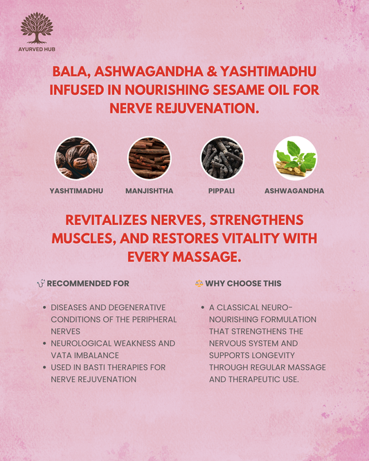Bala Taila – Ayurvedic Medicated Oil for Nerve Strength & Joint Wellness | Ayurved Rasashala ( 100 ml )