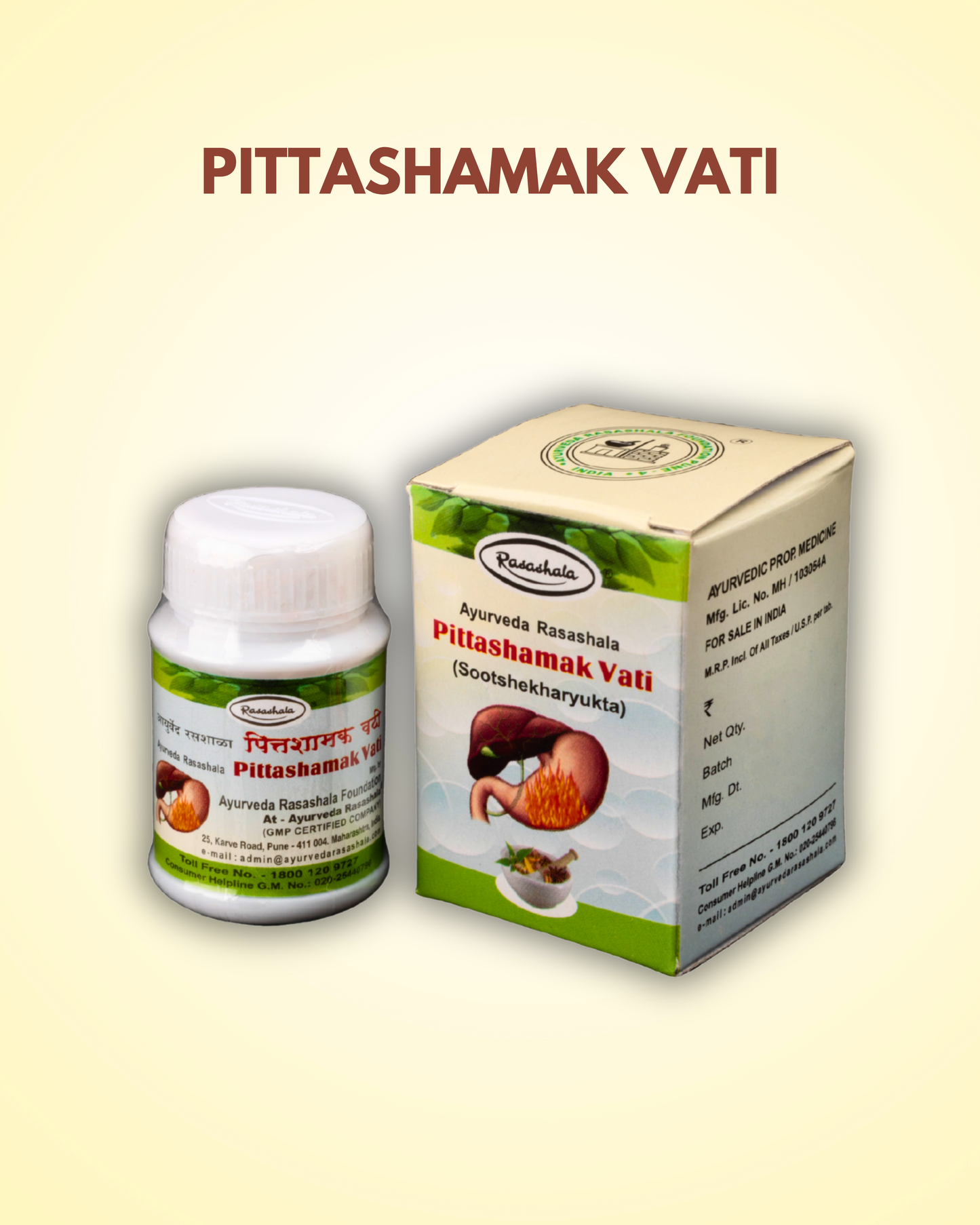 Pittashamak Vati – Ayurvedic Antacid & Pitta Regulator for Acidity, Heartburn & Nausea