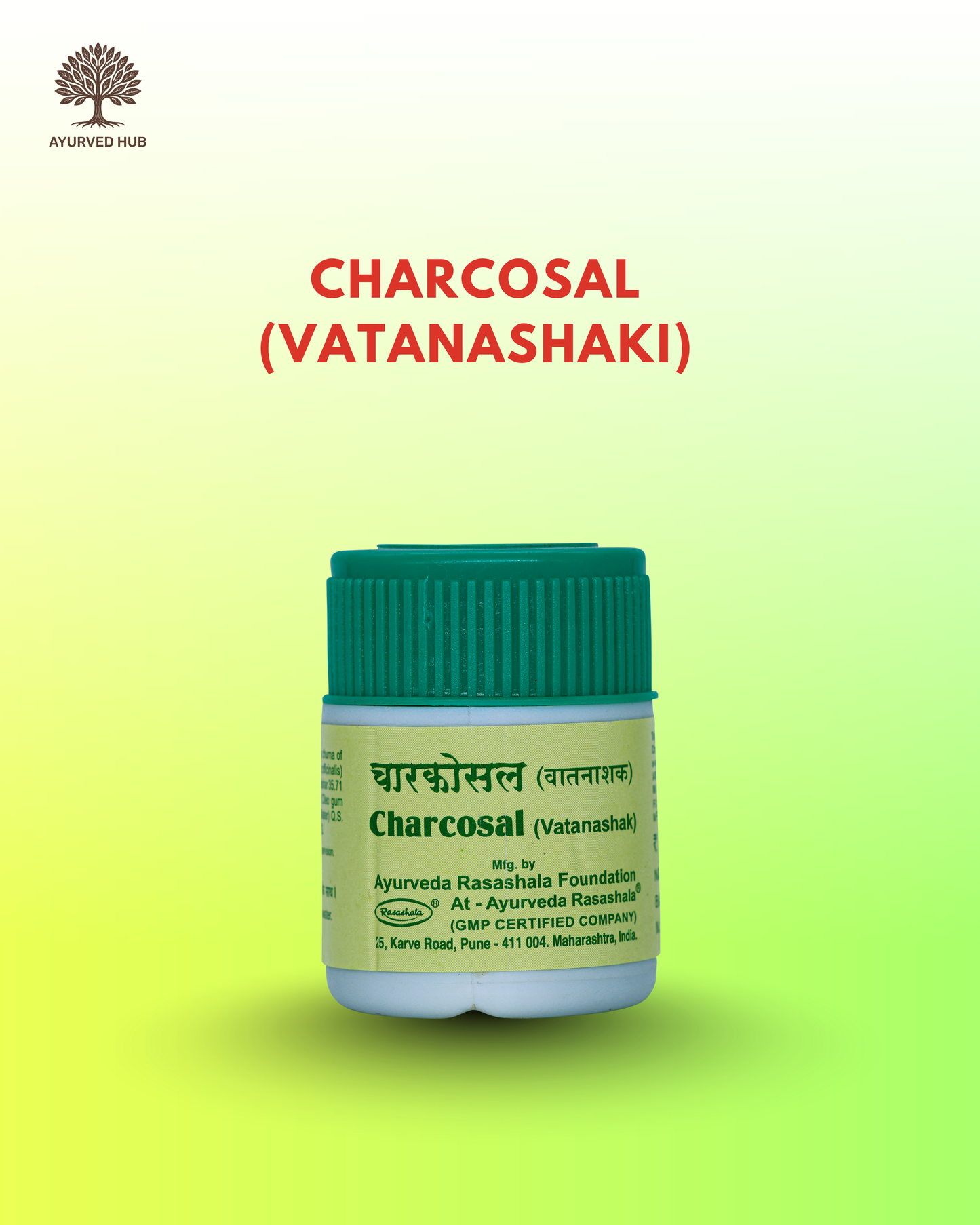 Charcosal (Vatanashaki) – Ayurvedic Tablets for Gas, Indigestion & Nausea Relief