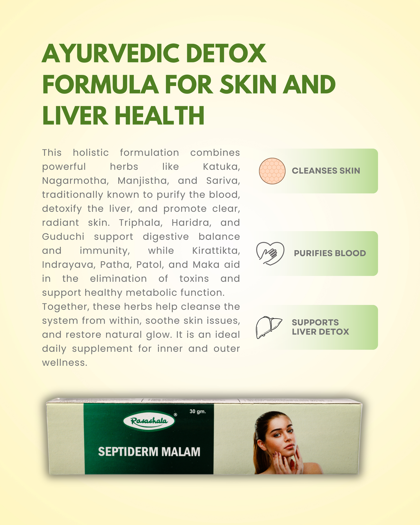 Septiderm – Ayurvedic Skin & Wellness Support (Tablets + Cream)