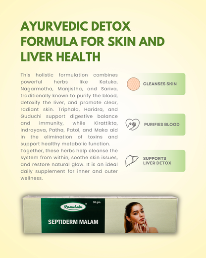 Septiderm – Ayurvedic Skin & Wellness Support (Tablets + Cream)