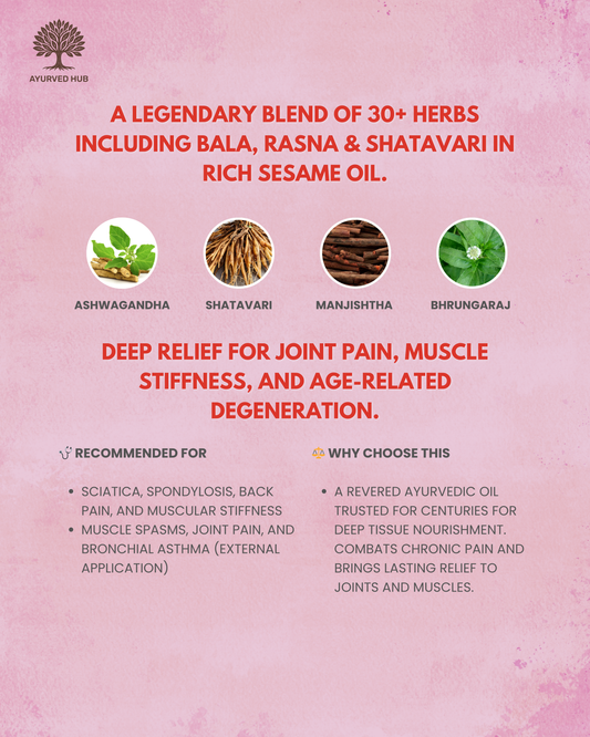 Mahanarayan Taila – Ayurvedic Medicated Oil for Joint & Muscle Comfort | Ayurved Rasashala ( 100 ml )