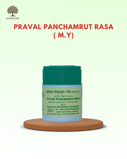 Praval Panchamrut Rasa ( M.Y )– Ayurvedic Calcium Support for Pitta Balance & Digestion | Ayurved Rasashala