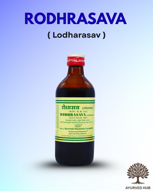 Rodhrasava ( Lodharasav ) 1 ltr) – Ayurvedic Tonic for Leucorrhoea, Metrorrhagia & Skin Disorders